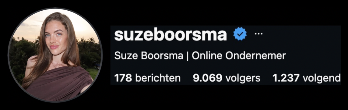Instagram-profiel @suzeboorsma